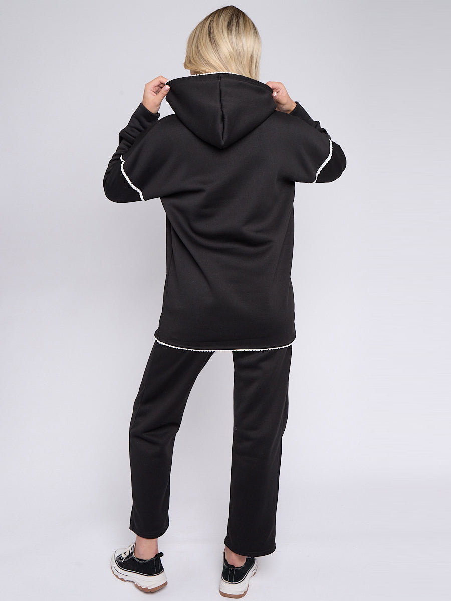 Blanket Stitch Hoodie & Wide Leg Trousers Co-ord