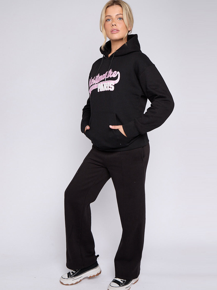 Embroidered Montmartre Paris Fleece Hoodie