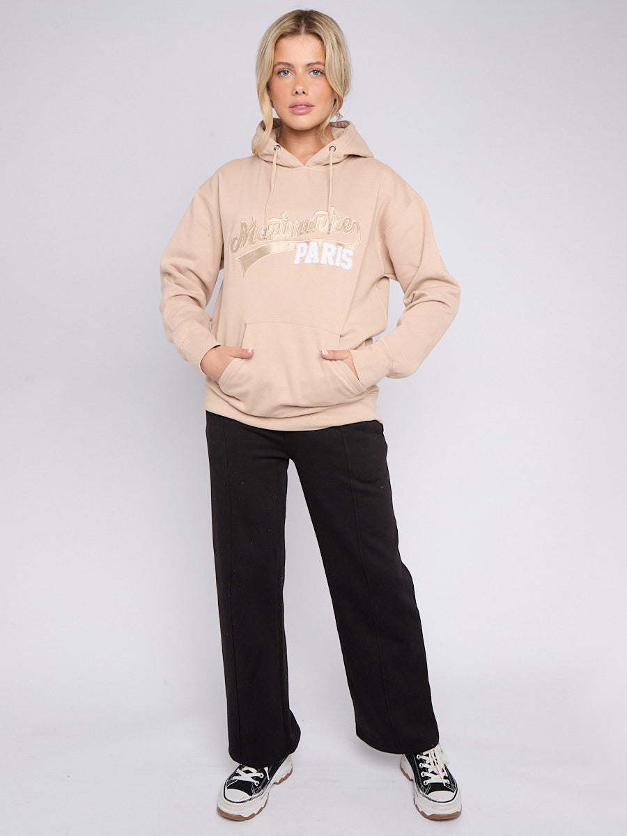 Embroidered Montmartre Paris Fleece Hoodie