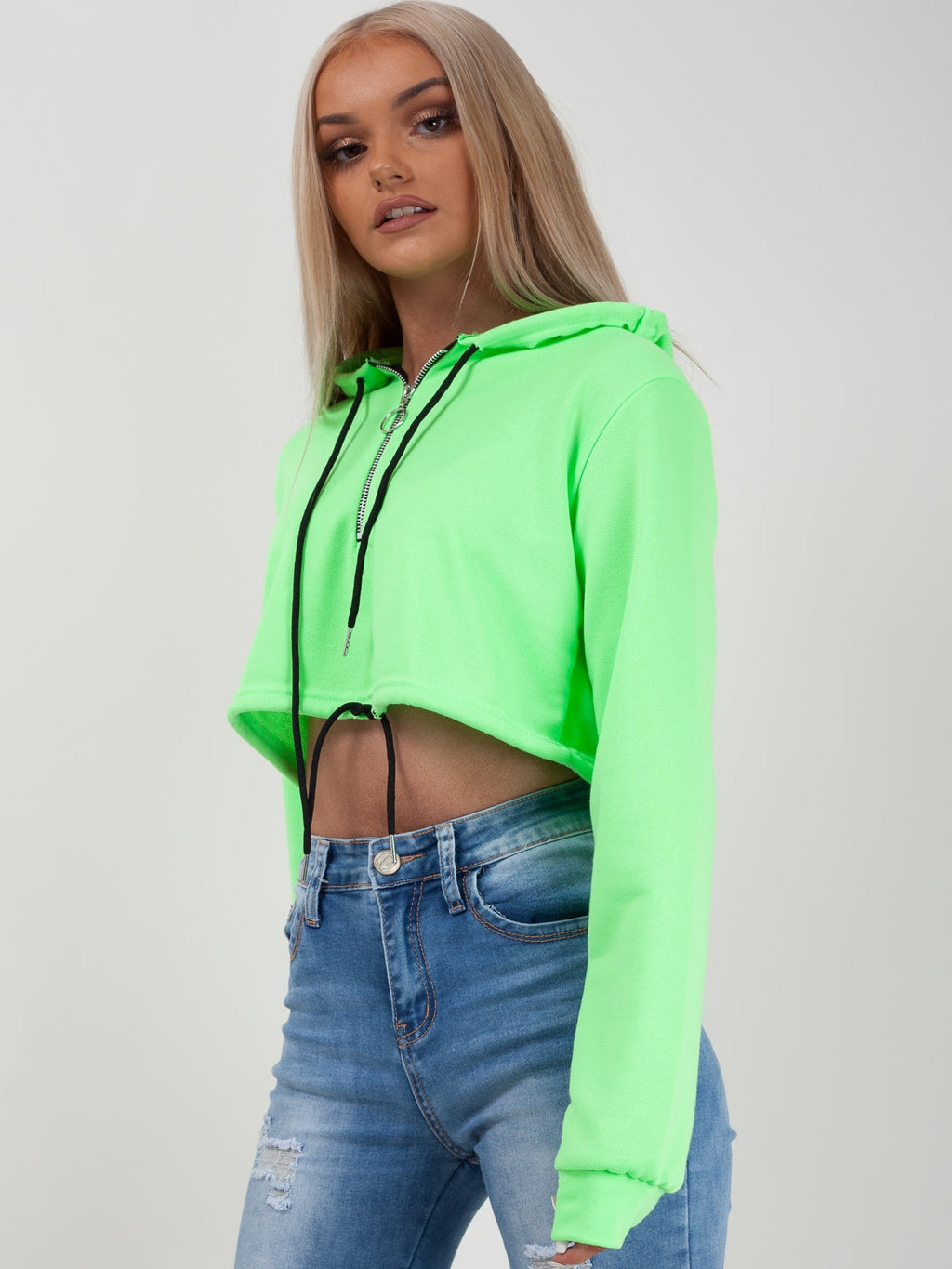 Zip Up Cropped Hoodie