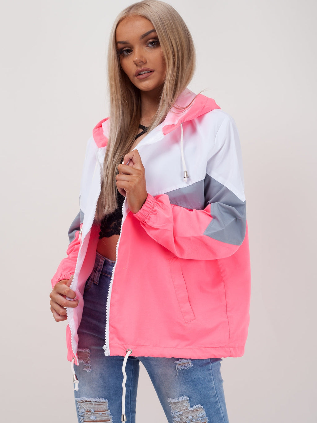 Contrast Colour Block Festival Jacket