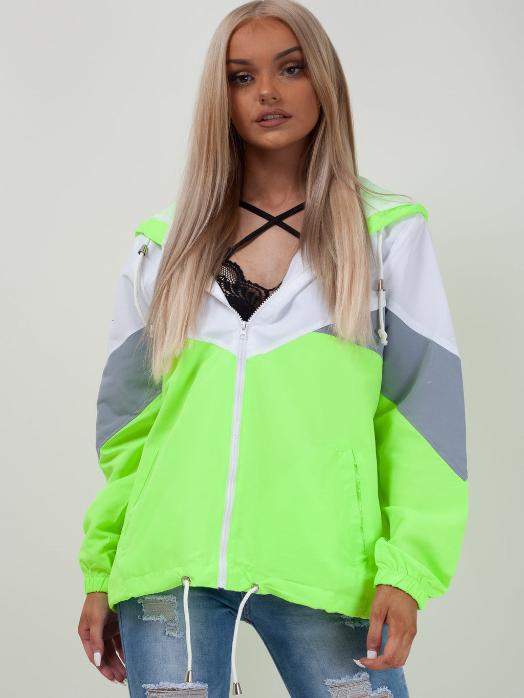 Contrast Colour Block Festival Jacket