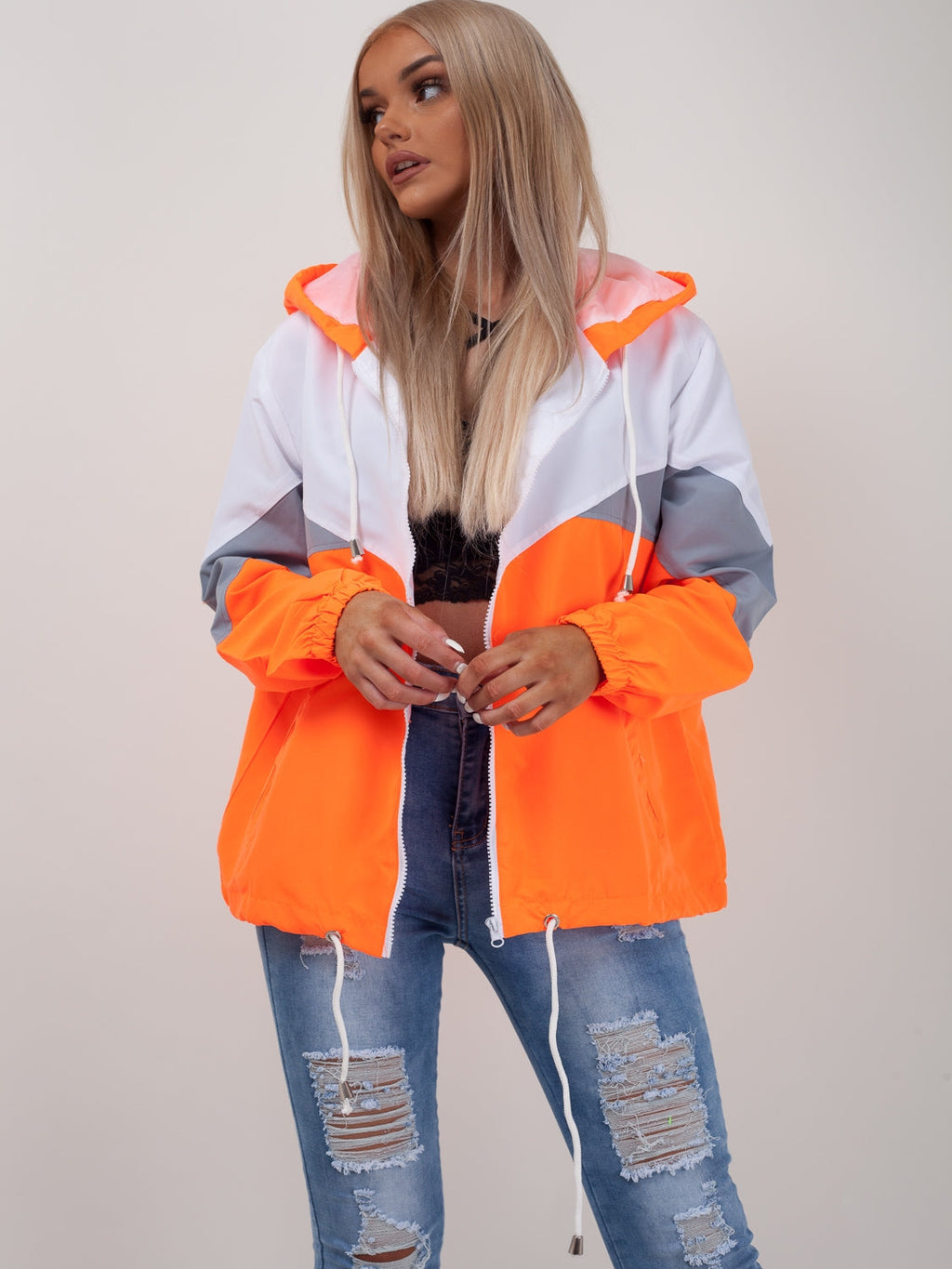 Contrast Colour Block Festival Jacket