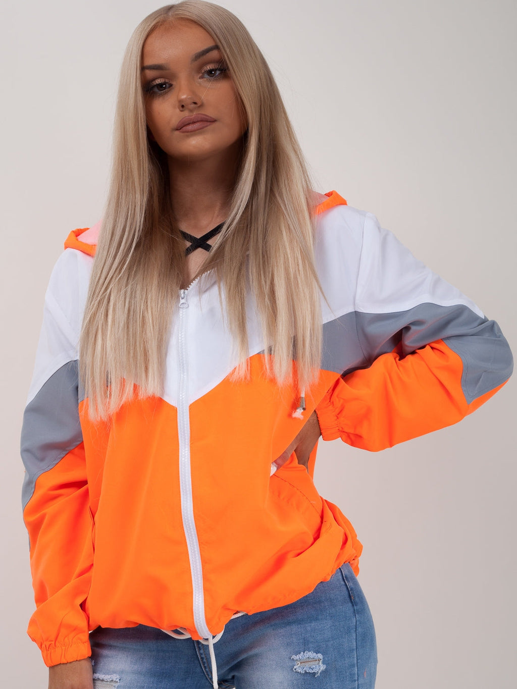 Contrast Colour Block Festival Jacket