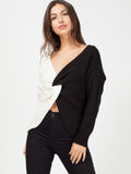 Contrast Twist Front Knitted Jumper