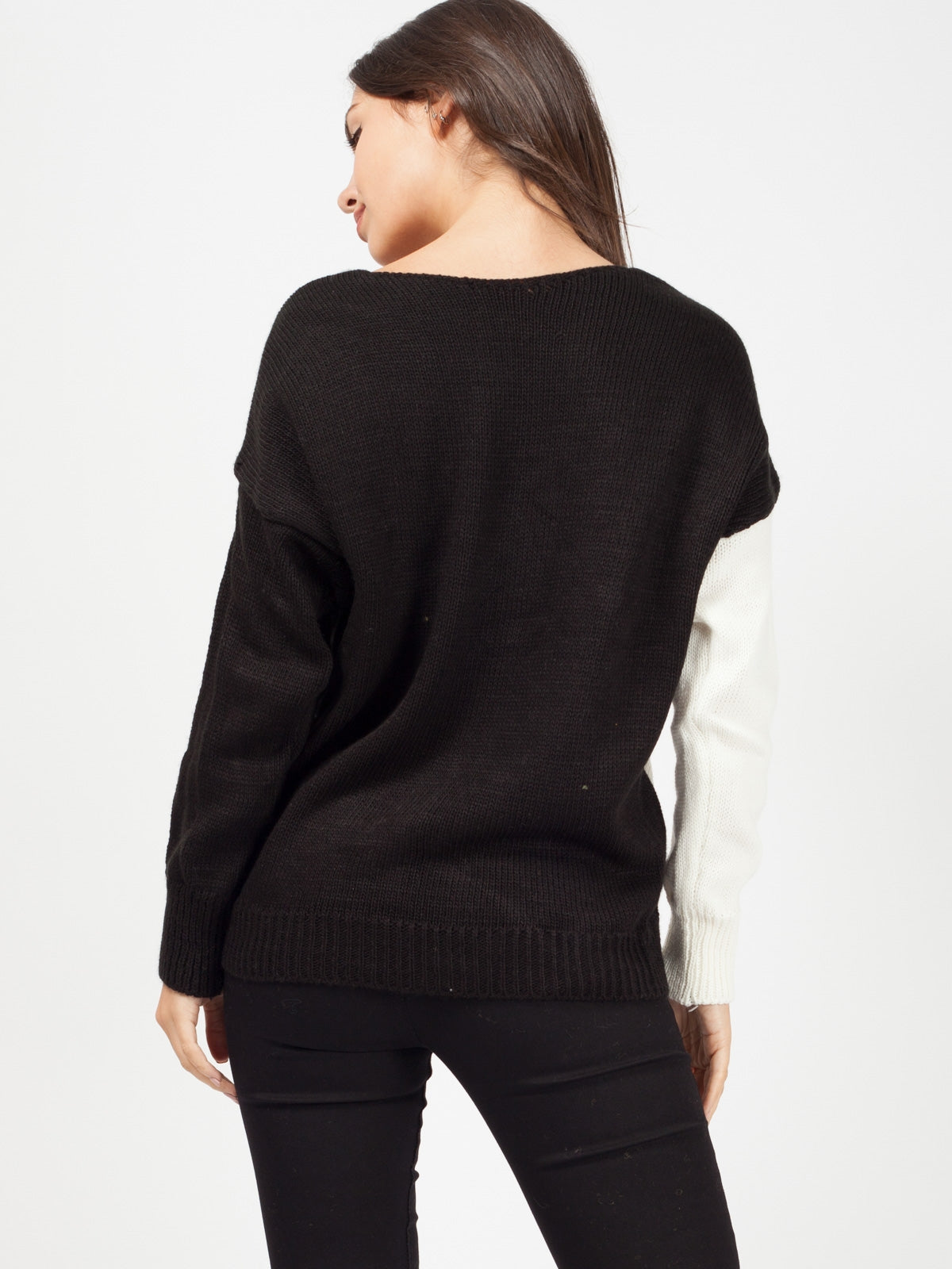 Contrast Twist Front Knitted Jumper