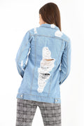 Distressed Back Denim Jacket