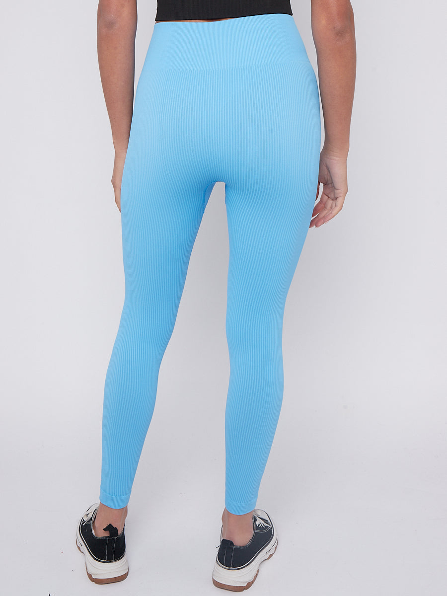 Stretchy High Waisted Ribbed Leggings