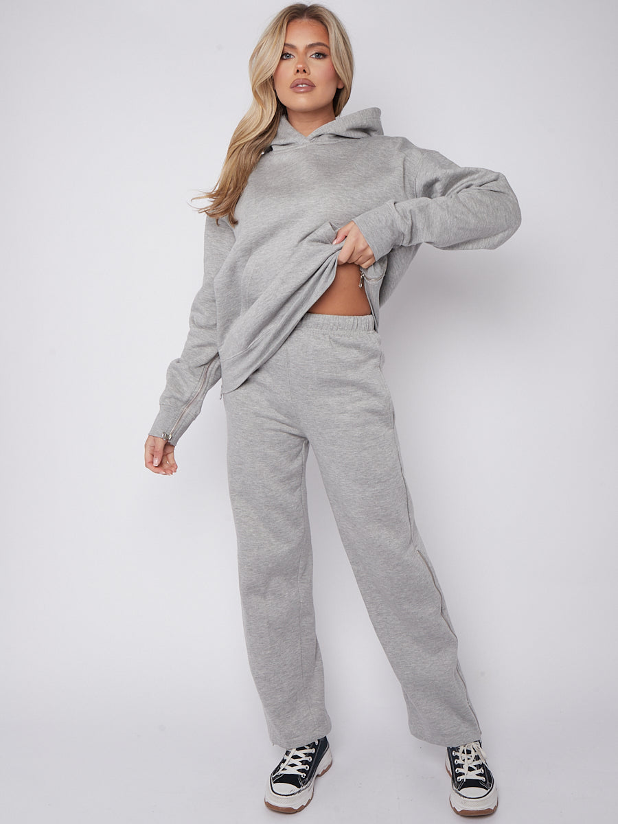 Zip Detail Hoodie & Trouser Fleece Co-ord