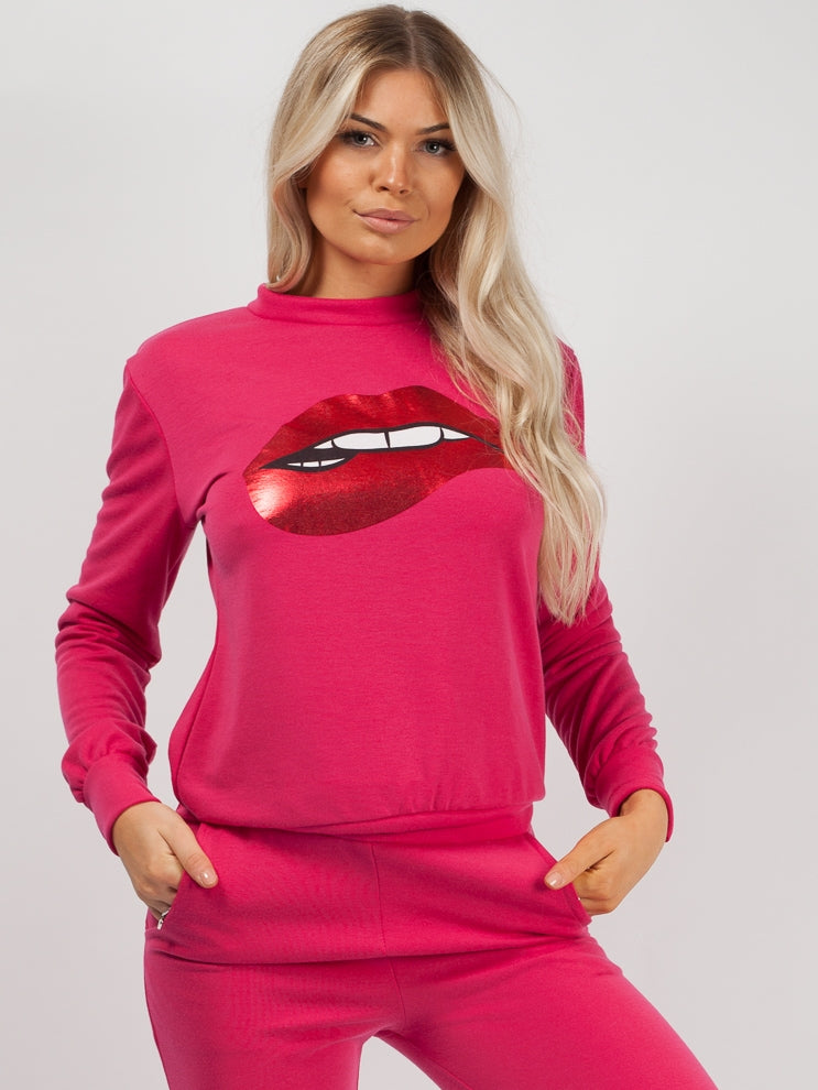 Lip Foil Print Loungewear