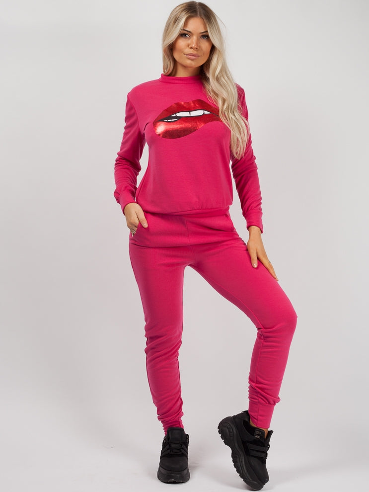 Lip Foil Print Loungewear