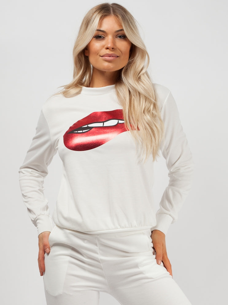 Lip Foil Print Loungewear