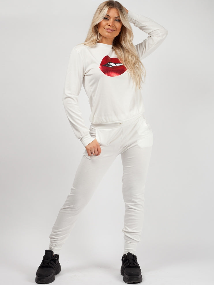 Lip Foil Print Loungewear
