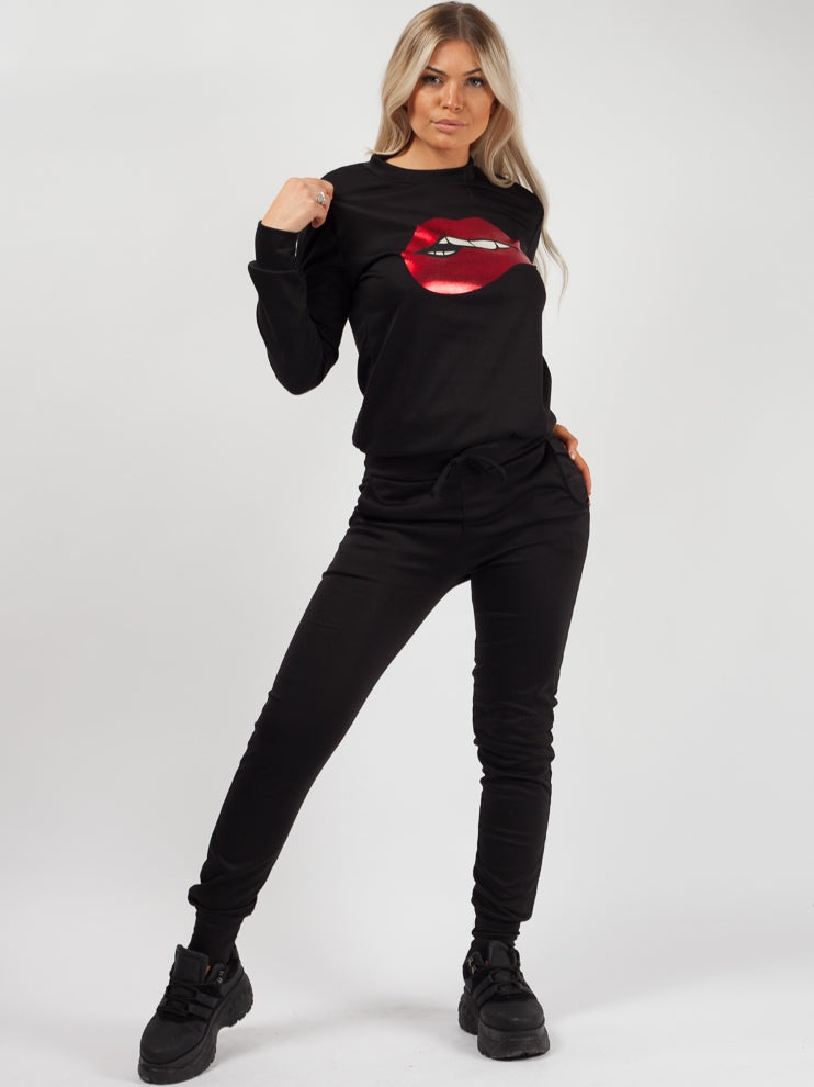 Lip Foil Print Loungewear