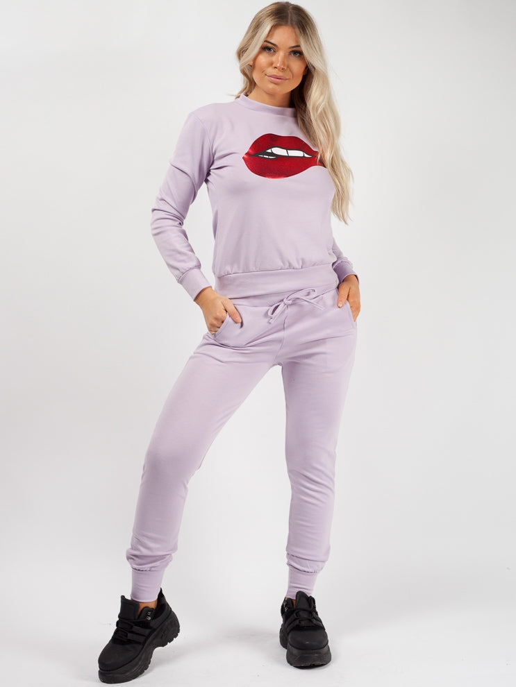 Lip Foil Print Loungewear