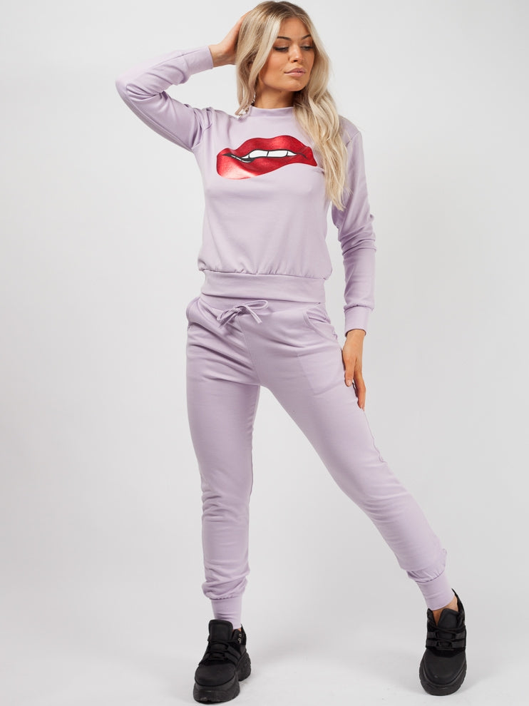 Lip Foil Print Loungewear