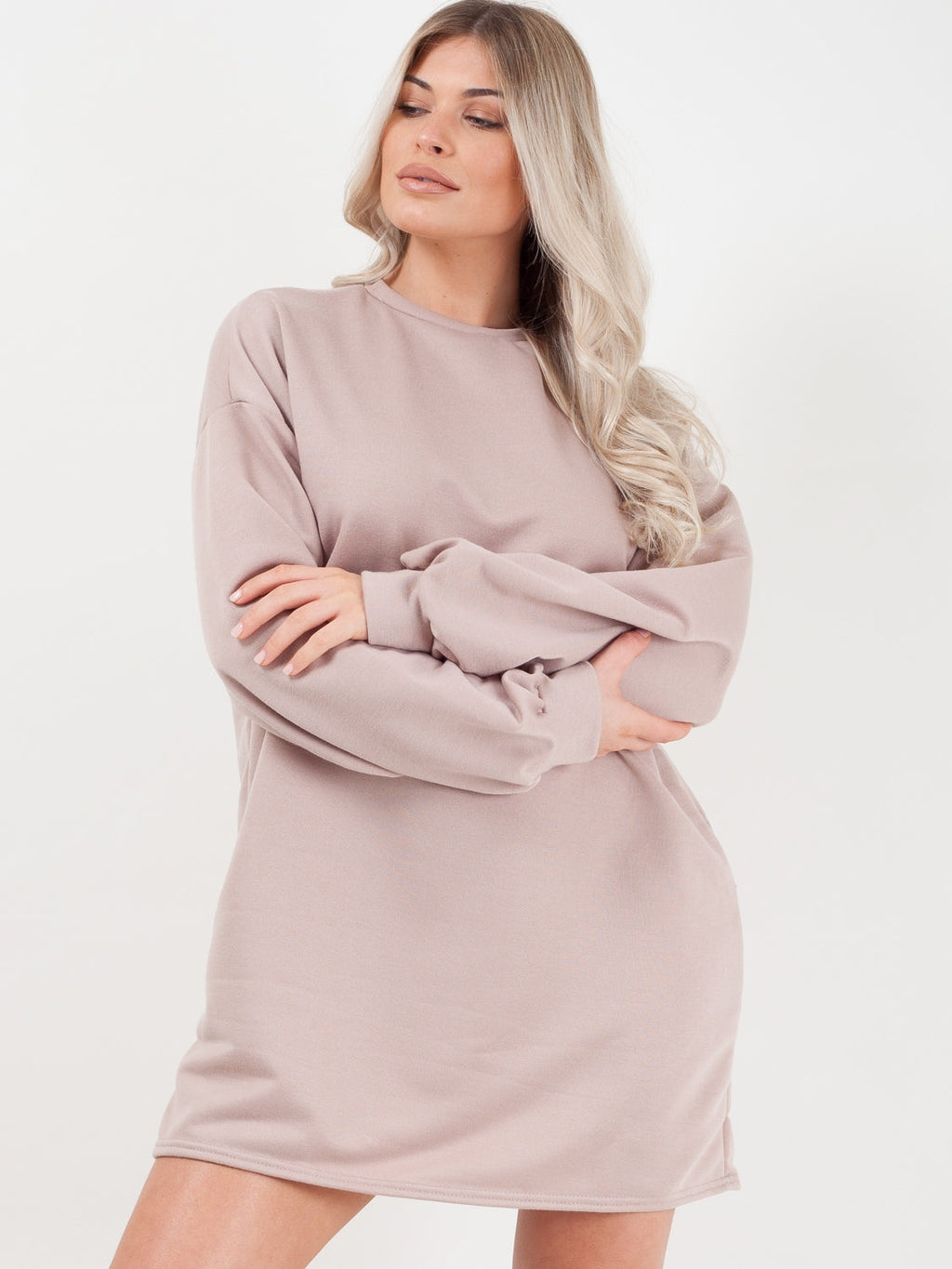 Plain Oversized Basic Sweater Dress