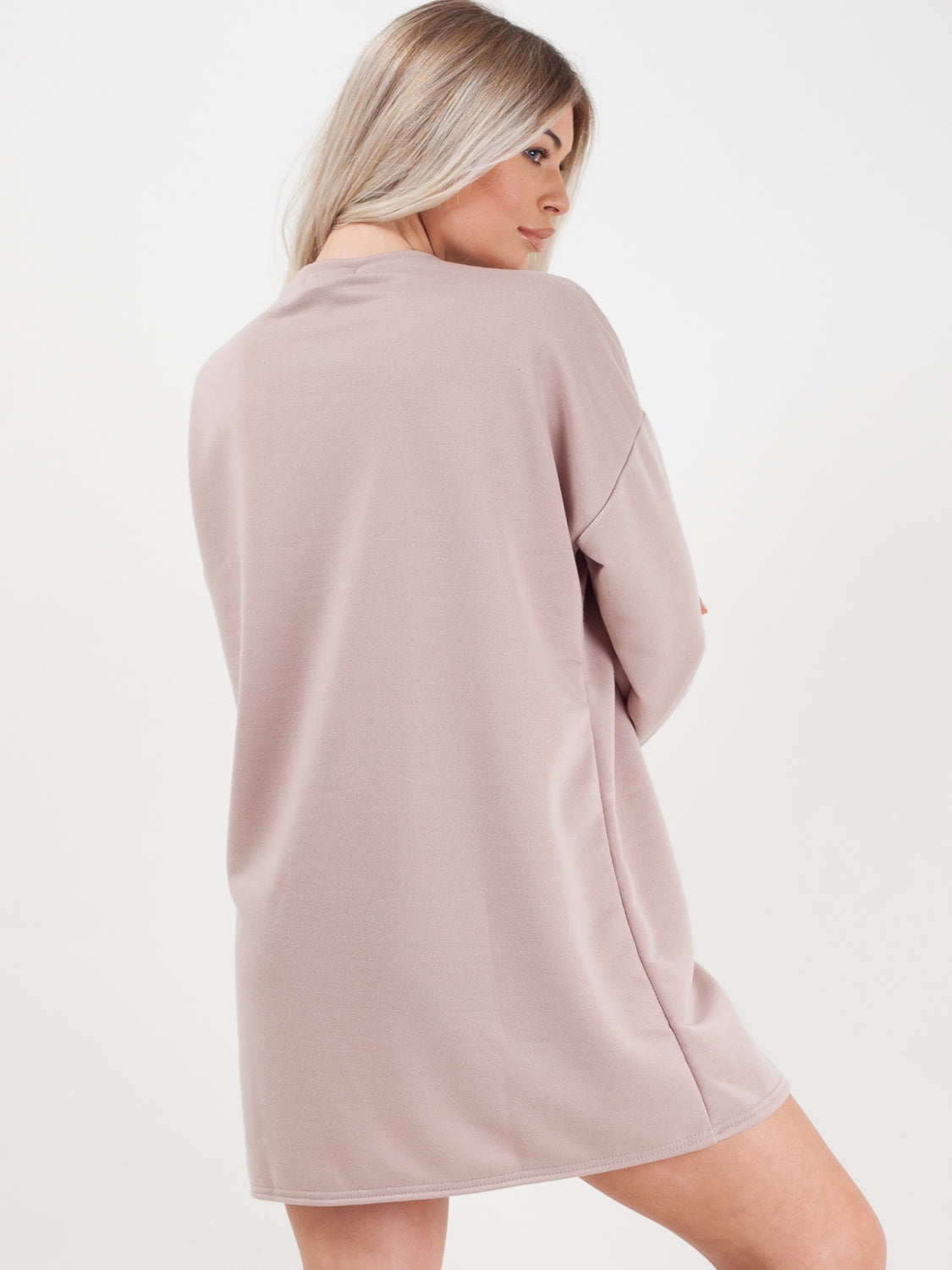 Plain Oversized Basic Sweater Dress