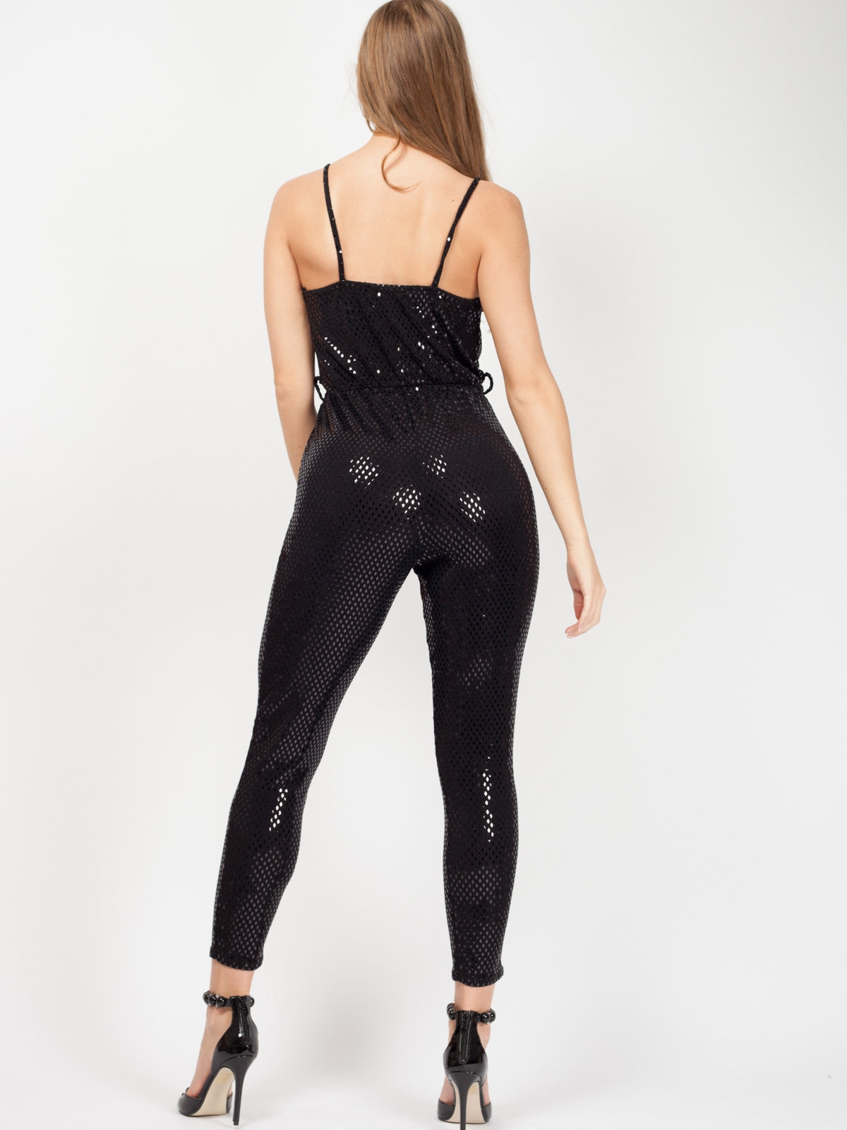 Frill Detail Sequin Jumpsuit