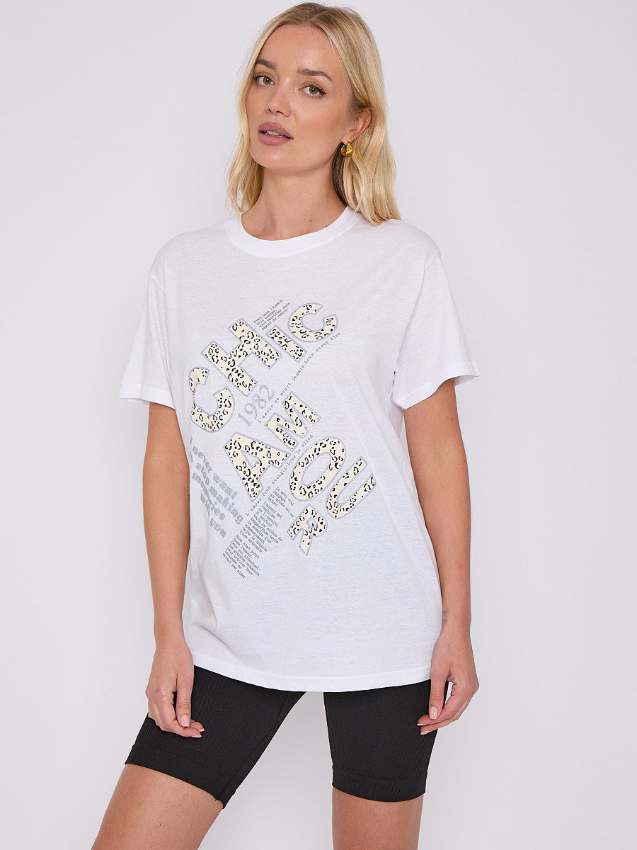 Leopard Chic Amour Graphic Printed T-Shirt