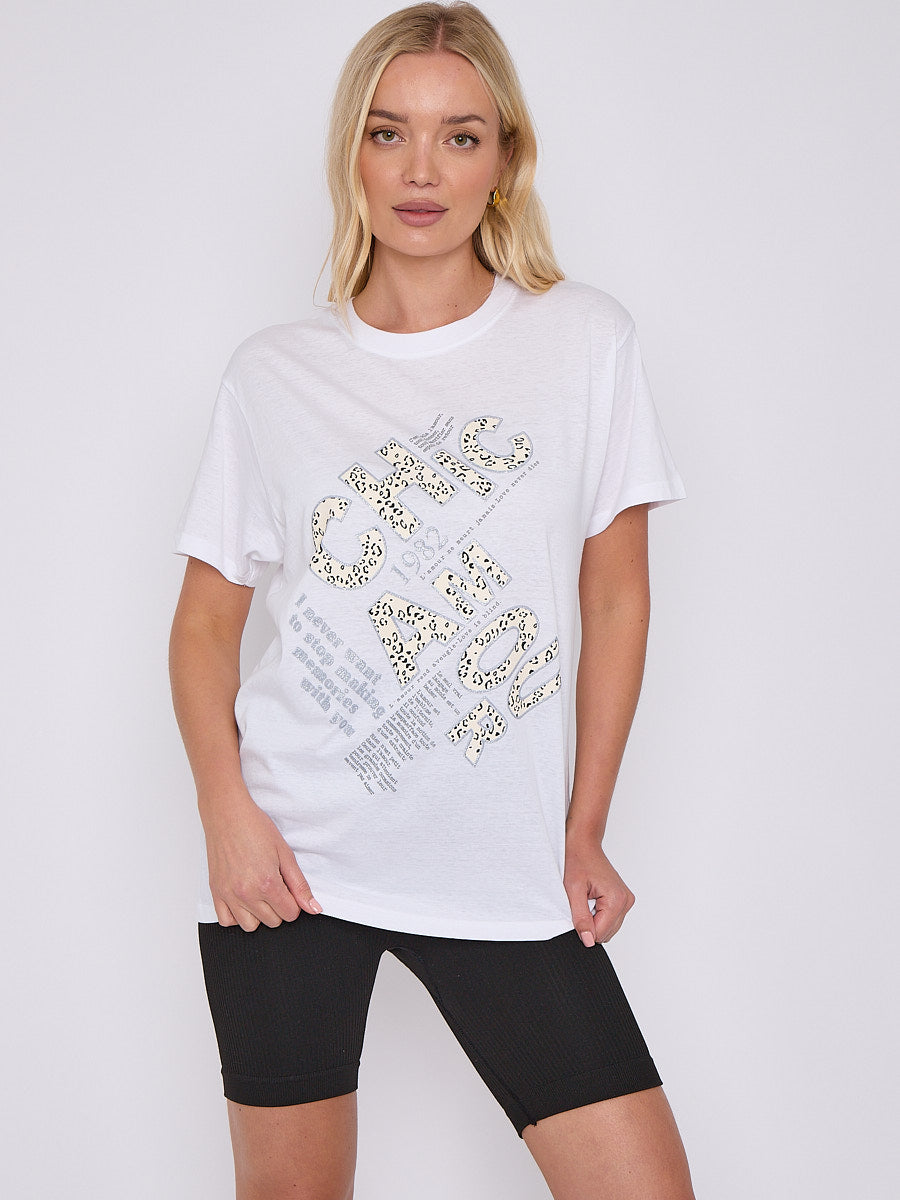 Leopard Chic Amour Graphic Printed T-Shirt