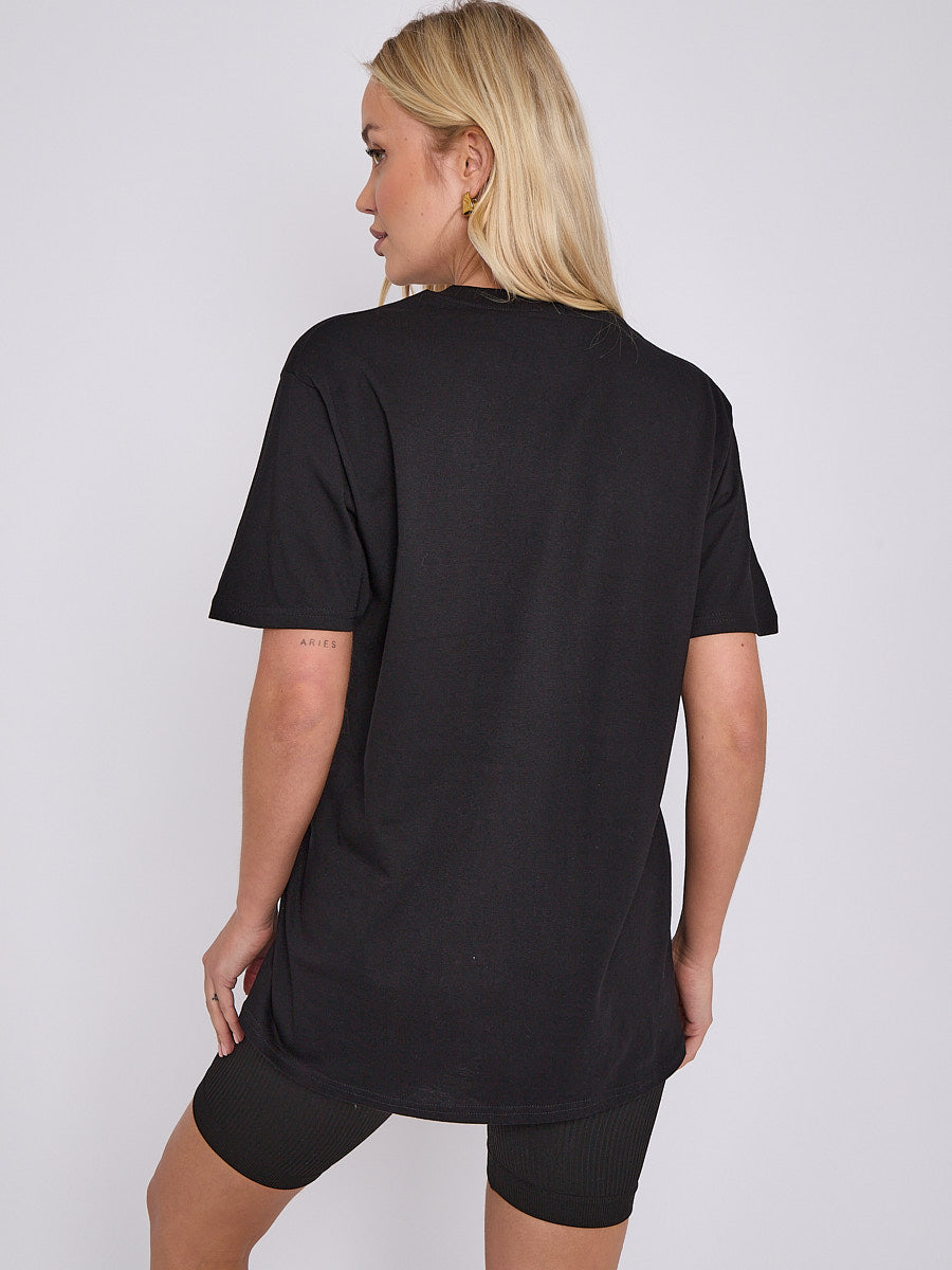 Gold Drip Lip Graphic Printed T-Shirt