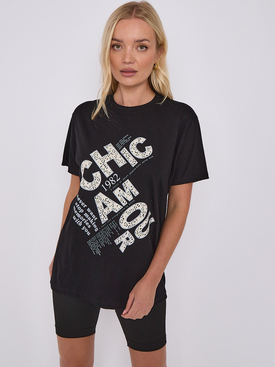 Leopard Chic Amour Graphic Printed T-Shirt