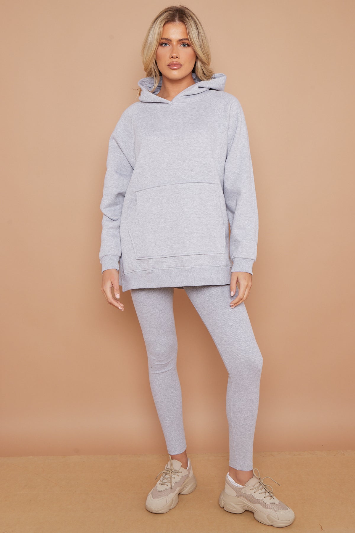 Oversized Split Sides Hoodie & Ribbed Leggings Co-ord