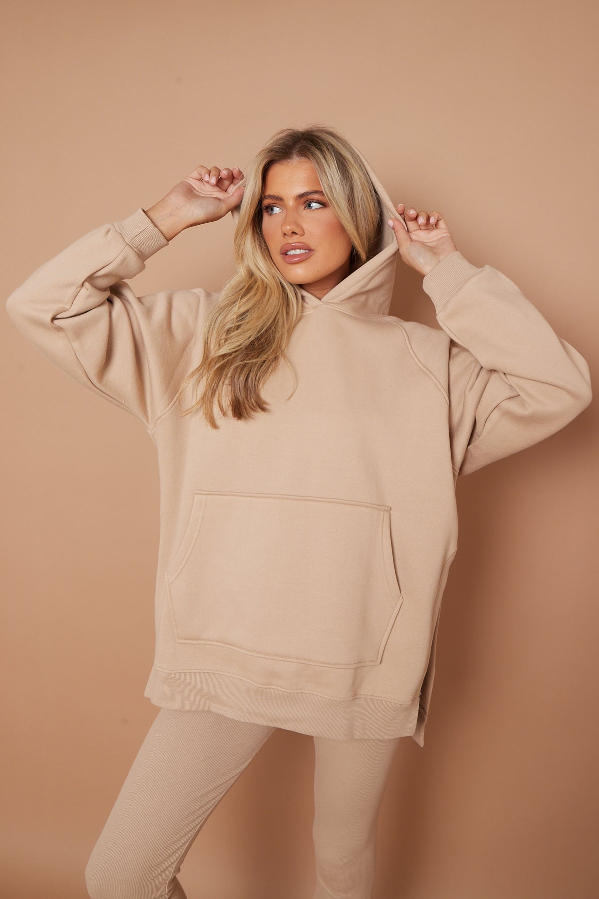 Oversized Split Sides Hoodie & Ribbed Leggings Co-ord