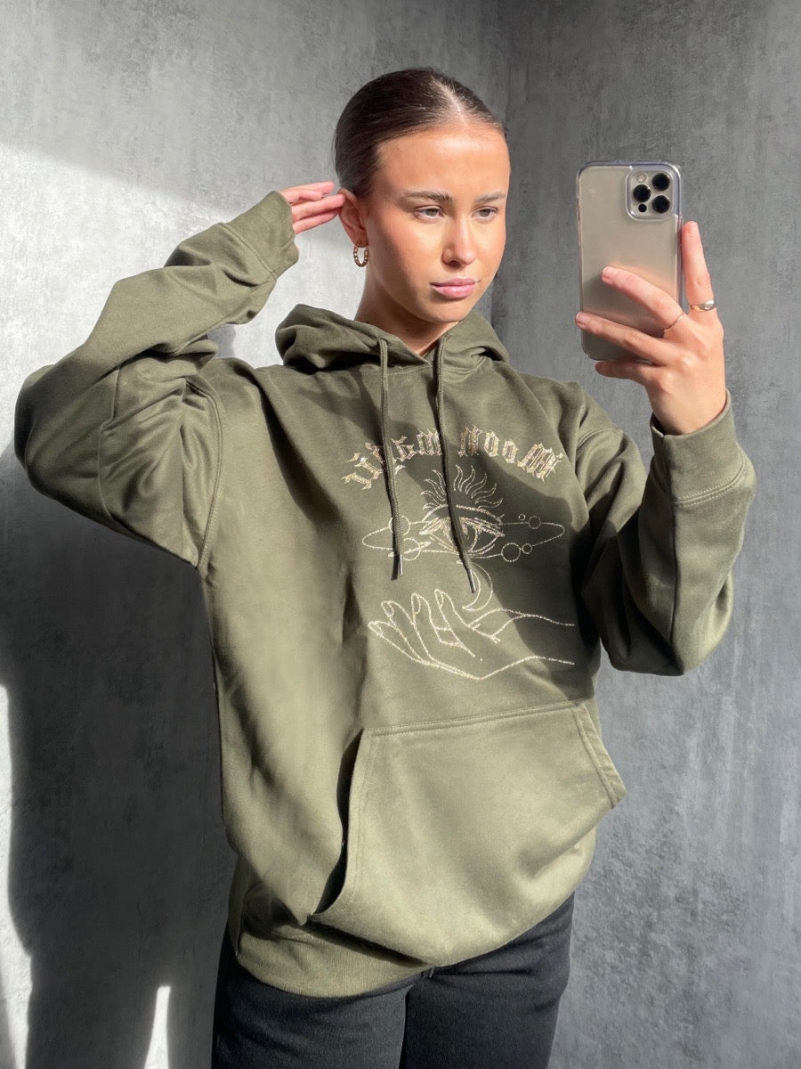 Glittered Moon Magic Fleeced Hoodie