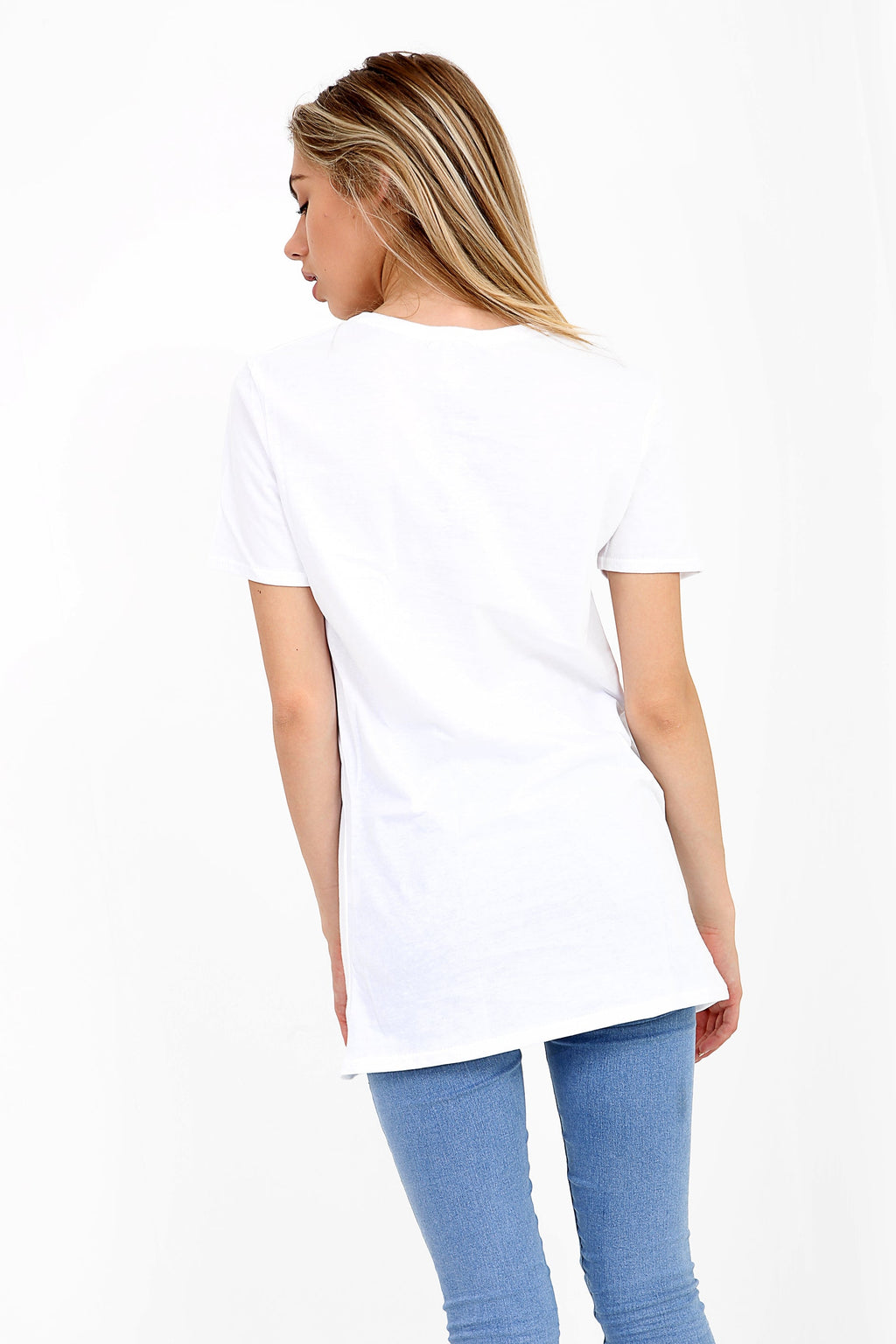Bonjour Slogan Printed T Shirt