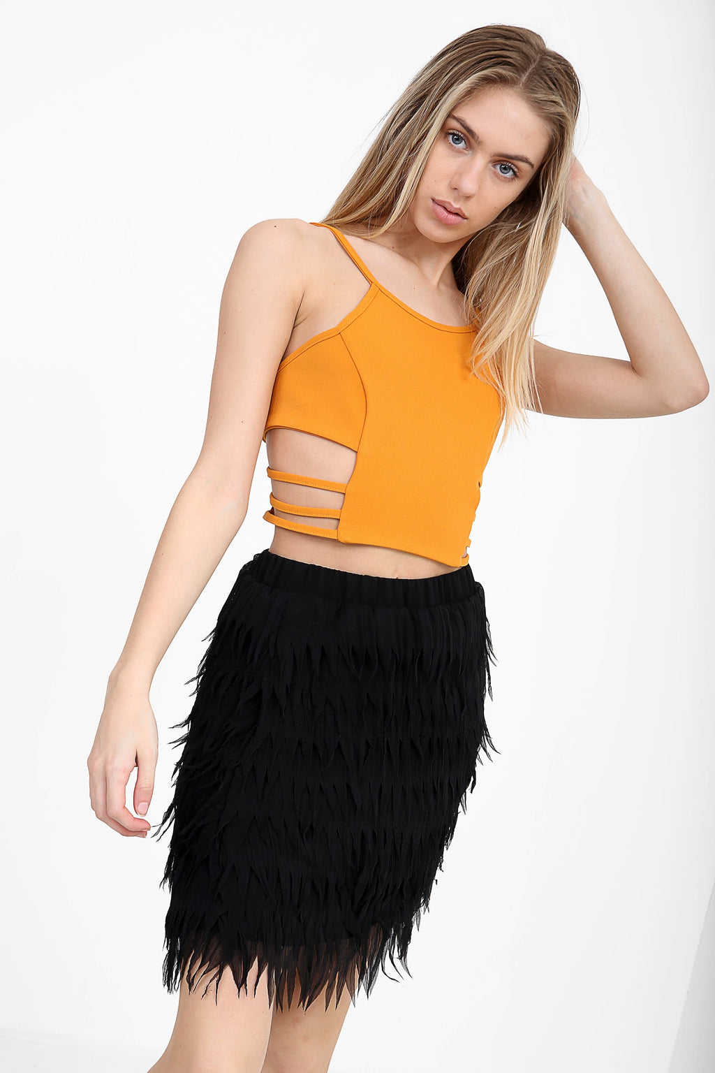 Cut Out Sides Cami Crop Top