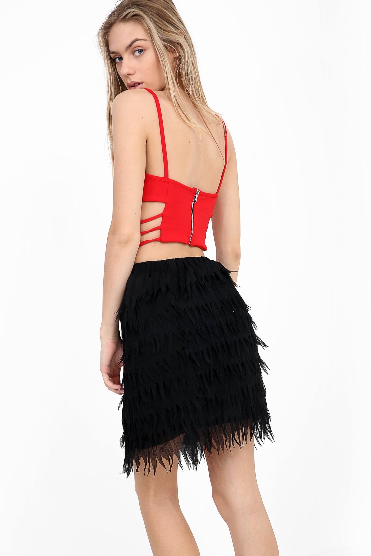 Cut Out Sides Cami Crop Top