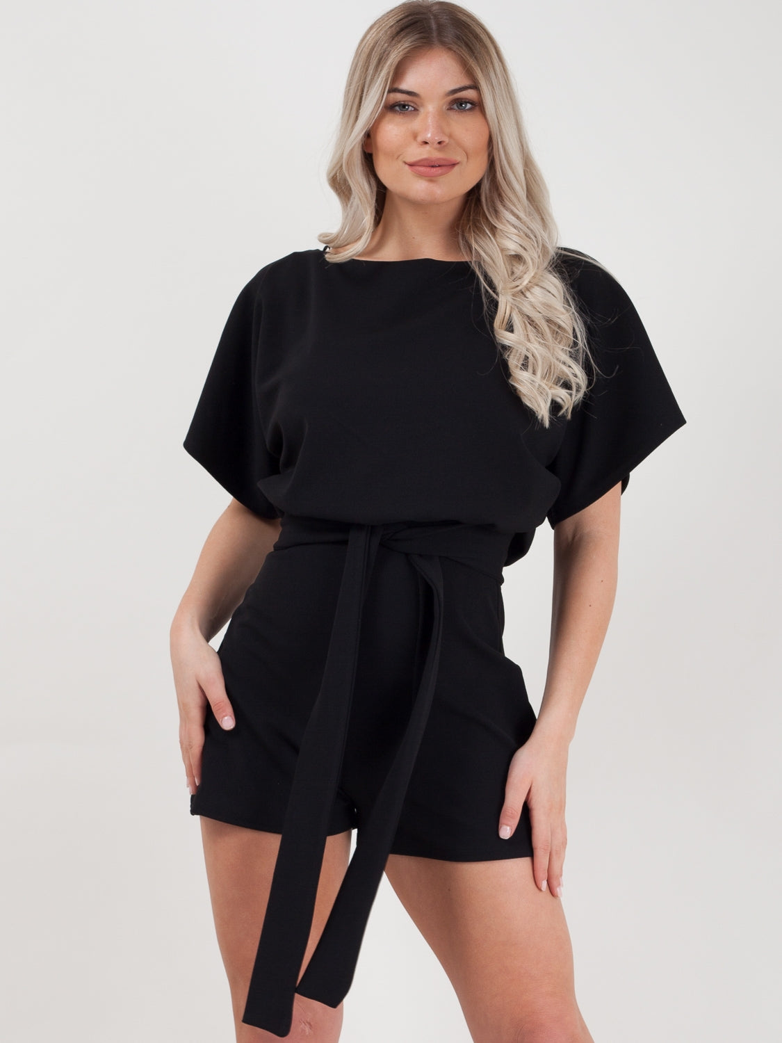 Batwing Style Belted Playsuit