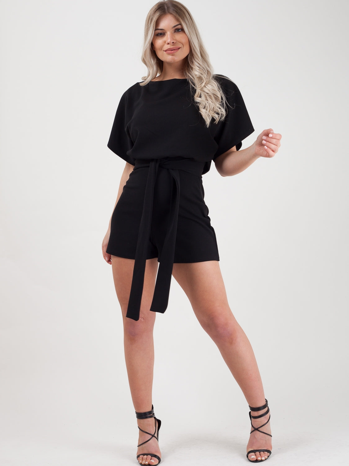 Batwing Style Belted Playsuit