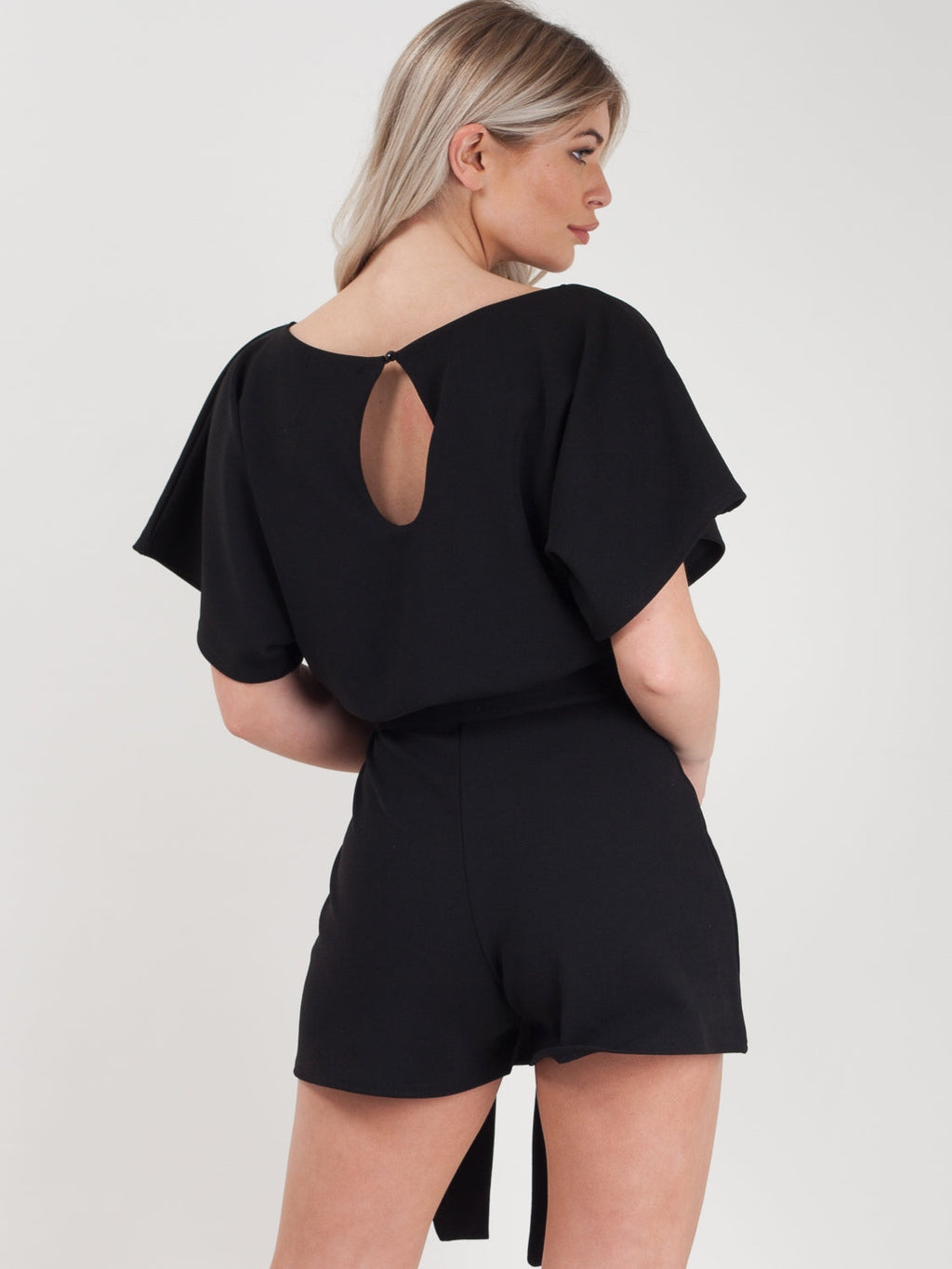 Batwing Style Belted Playsuit
