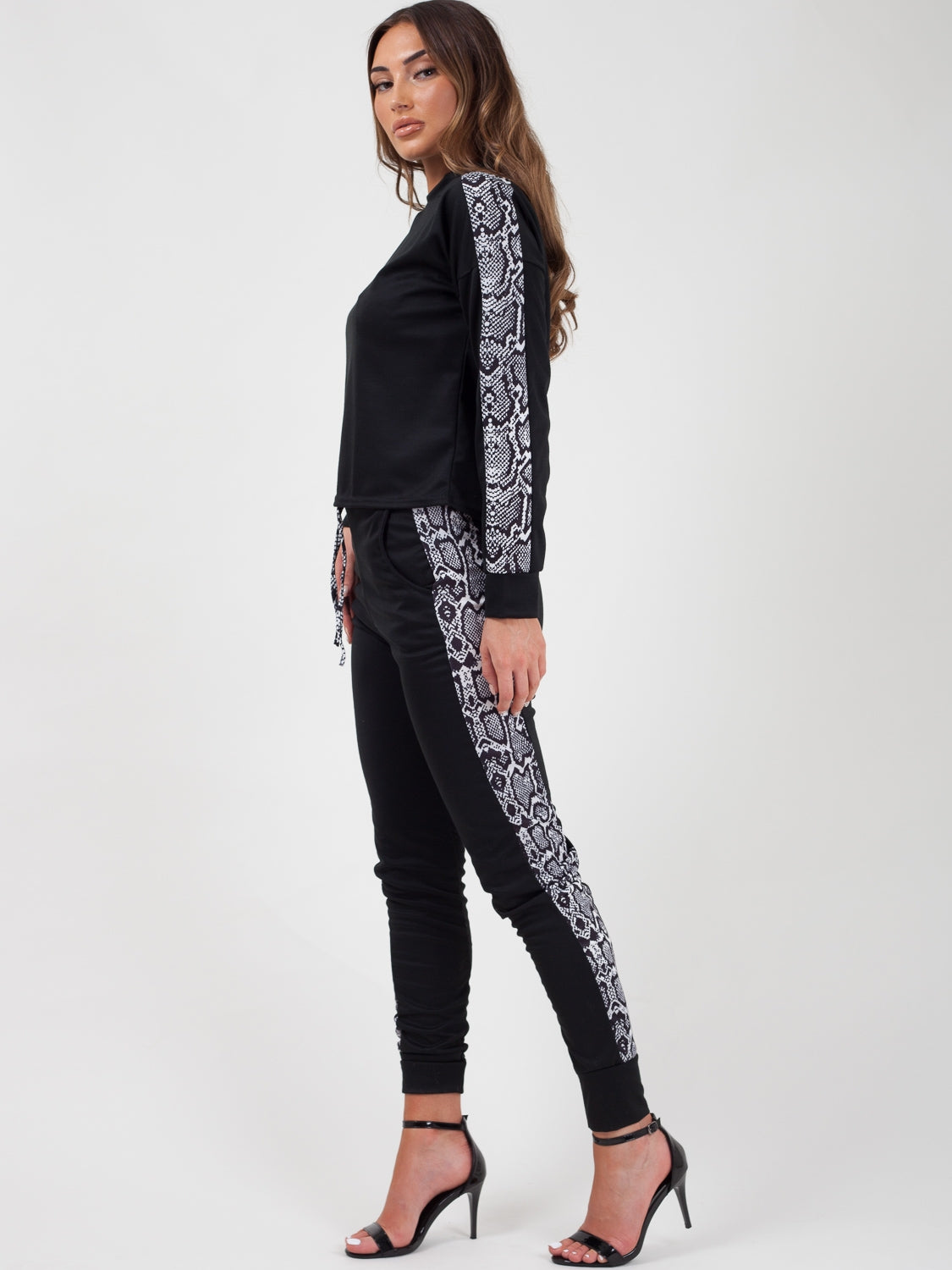 Snake Print Panel Loungewear Co-ord