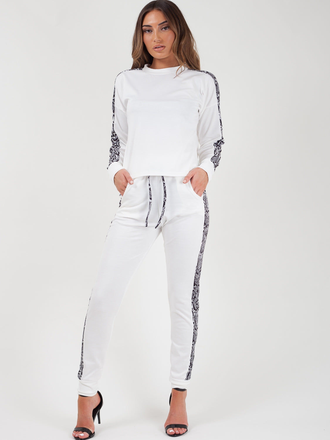 Snake Print Panel Loungewear Co-ord