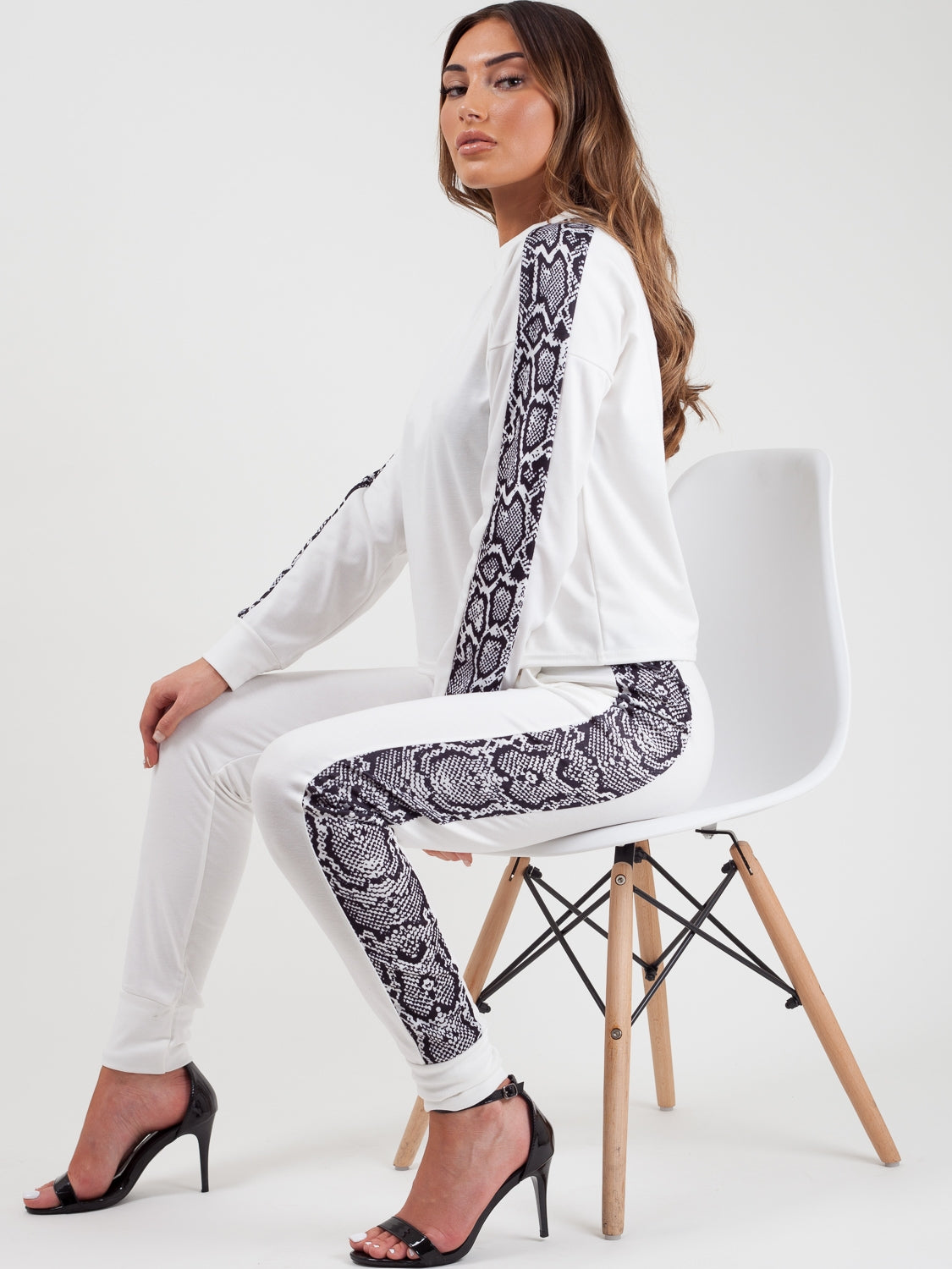 Snake Print Panel Loungewear Co-ord