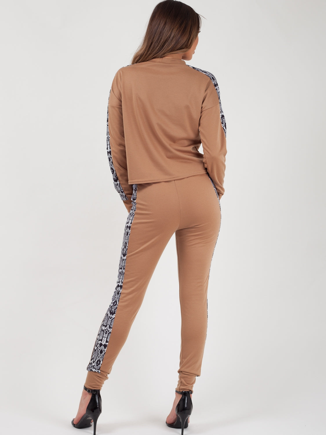 Snake Print Panel Loungewear Co-ord