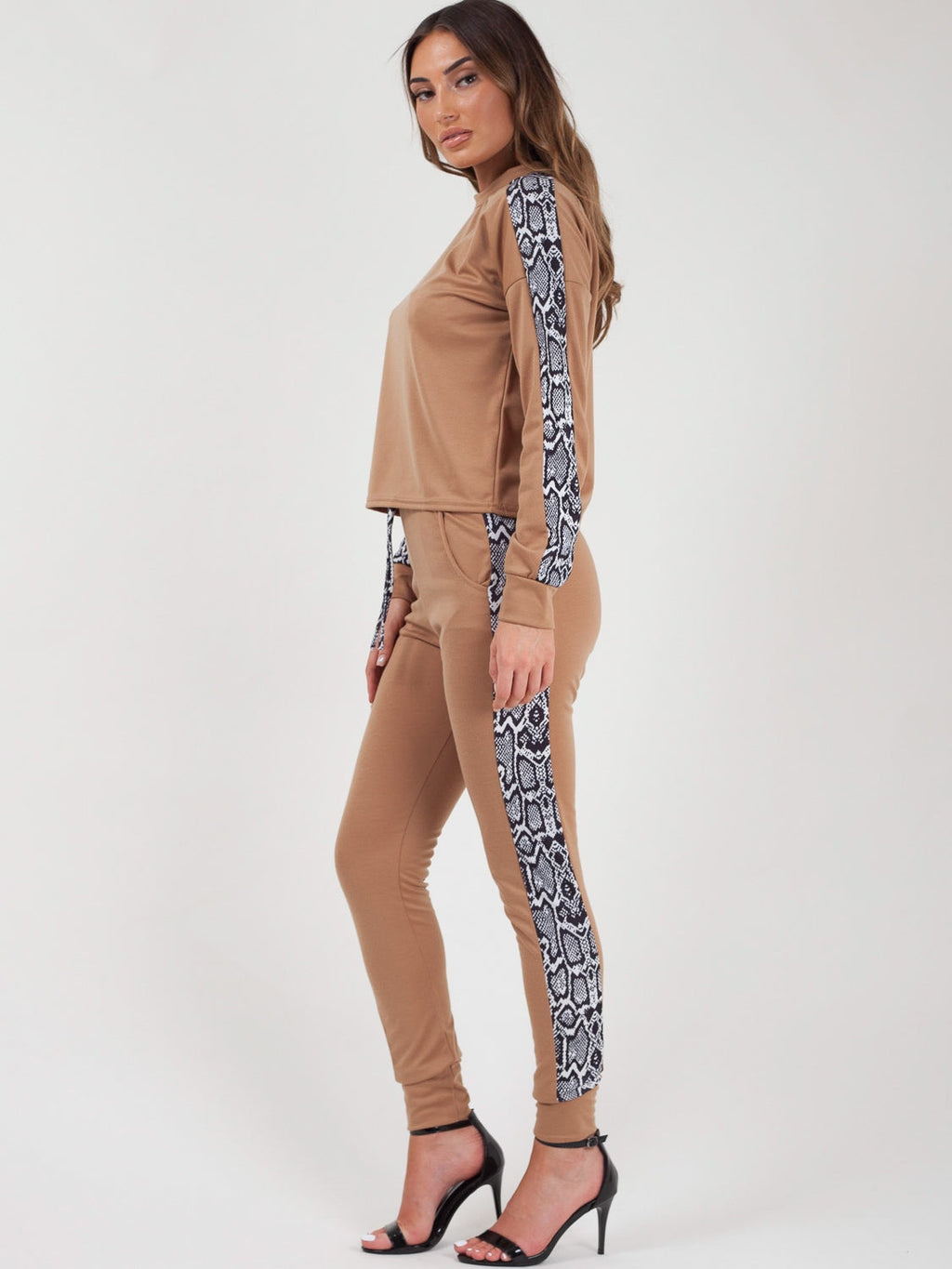 Snake Print Panel Loungewear Co-ord