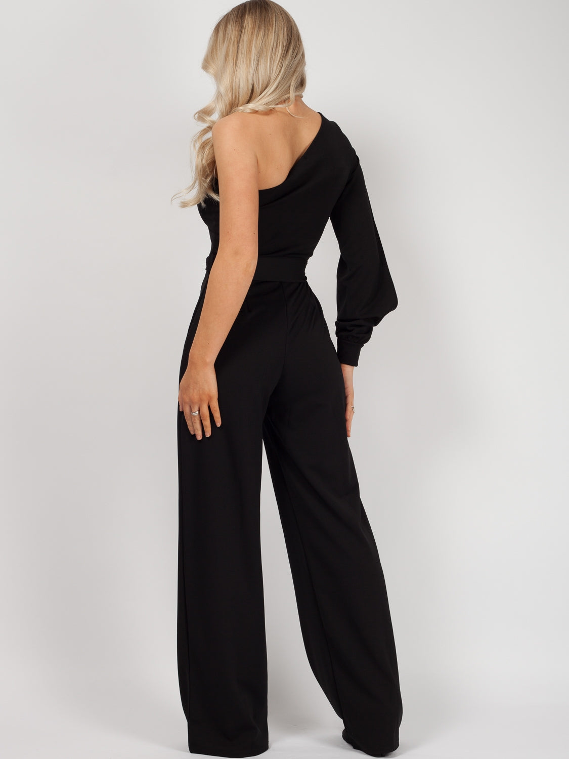 One Shoulder Split Sleeve Jumpsuit