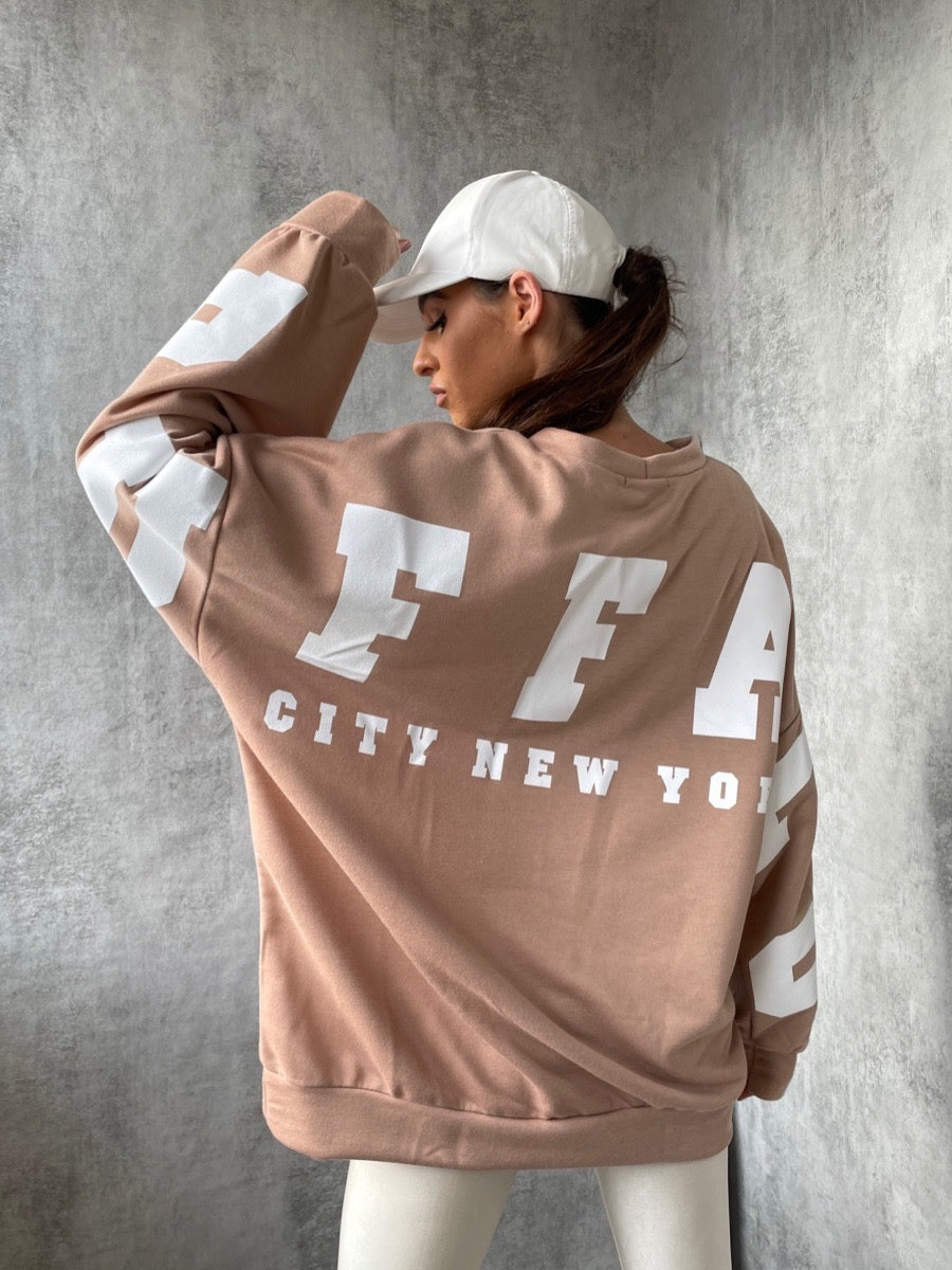 Buffalo Print Oversized Sweatshirt