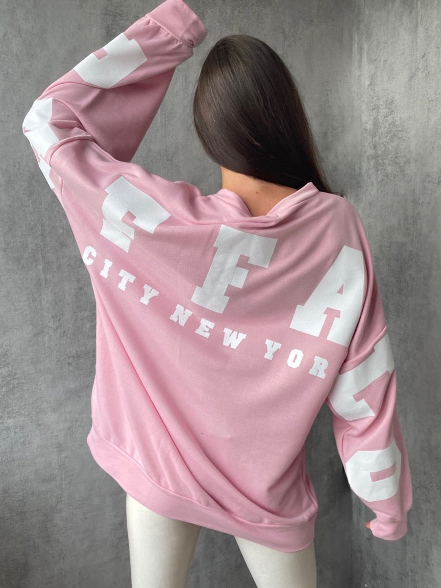 Buffalo Print Oversized Sweatshirt