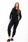 Ruffle Frill Top And Jogger Lounge Suit