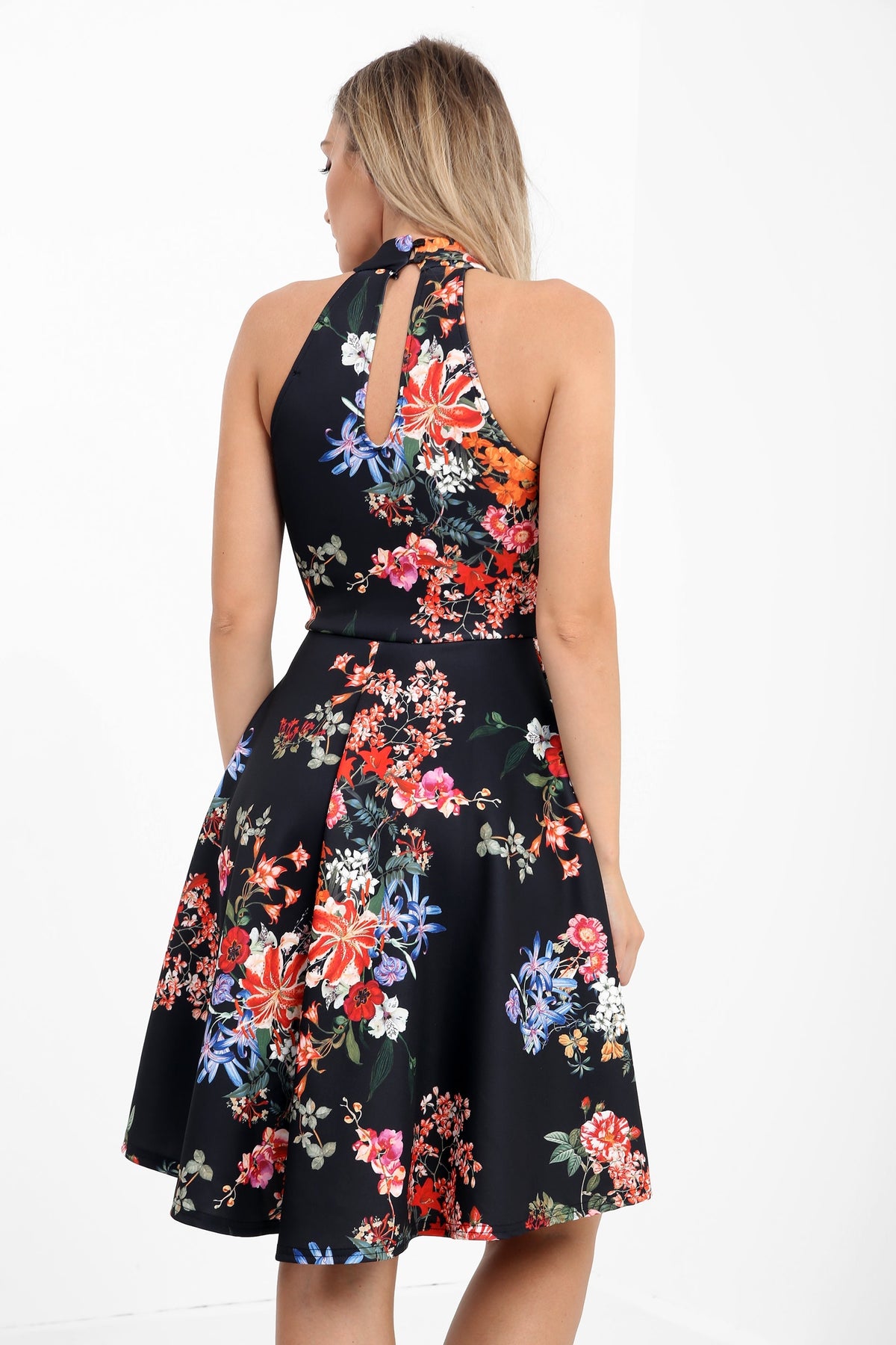Botanic Floral Print Skater Dress