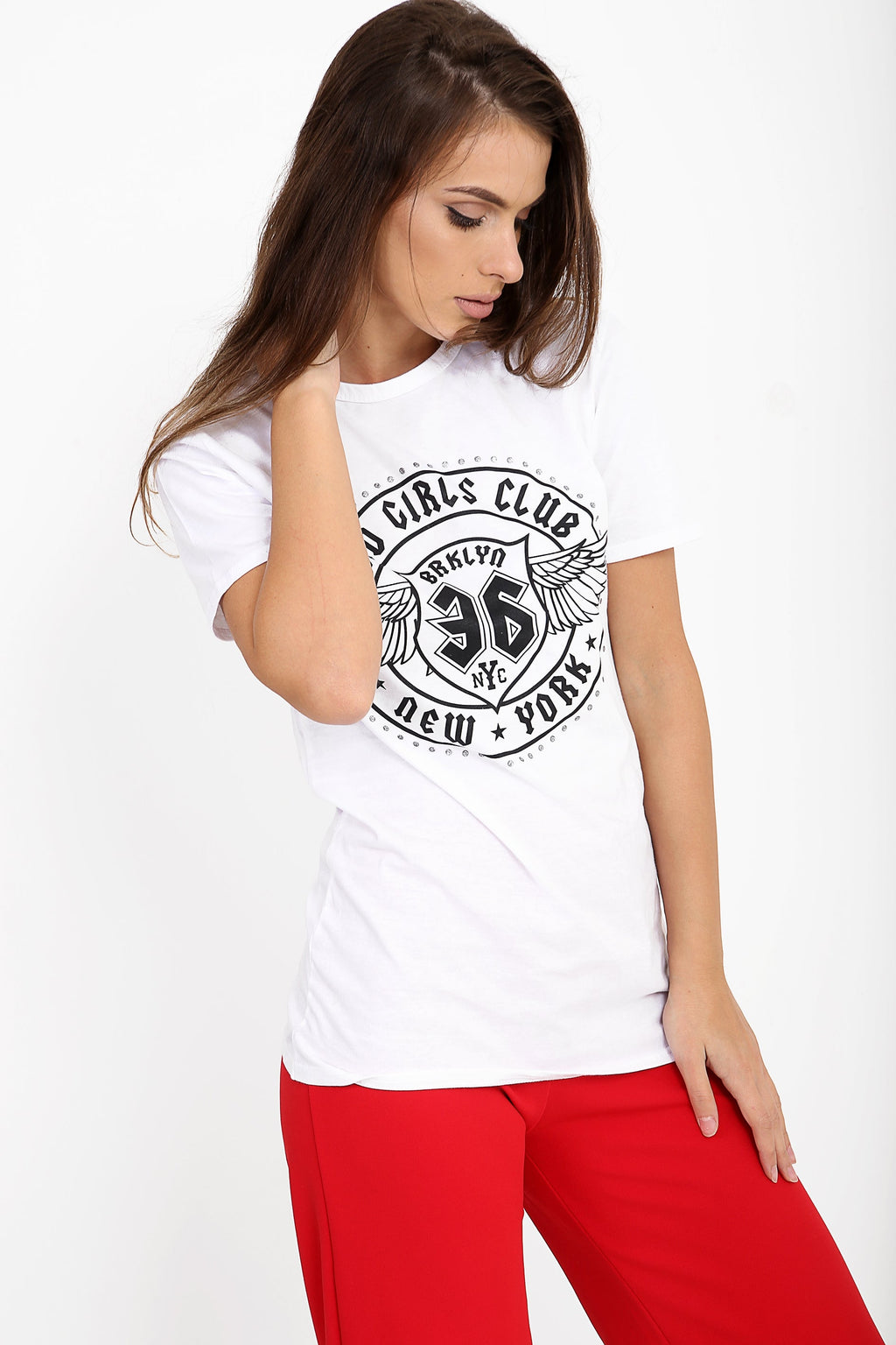 Bad Girls Club Slogan Printed T Shirt