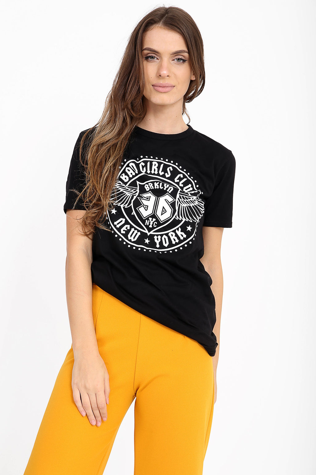 Bad Girls Club Slogan Printed T Shirt