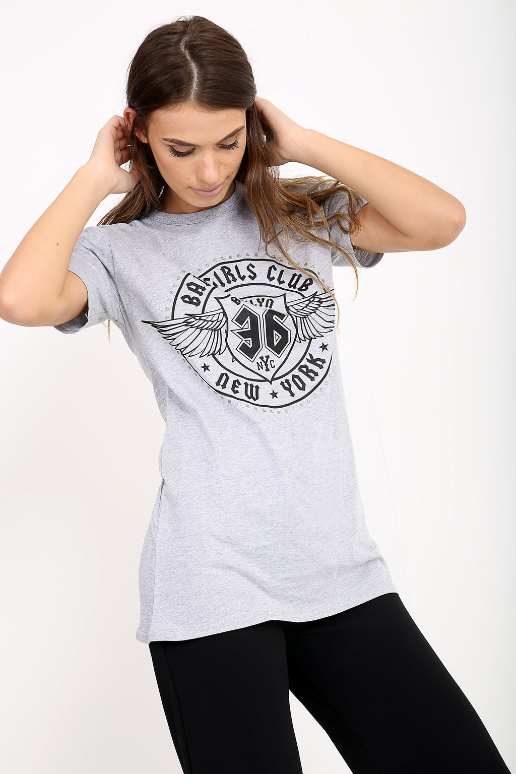 Bad Girls Club Slogan Printed T Shirt