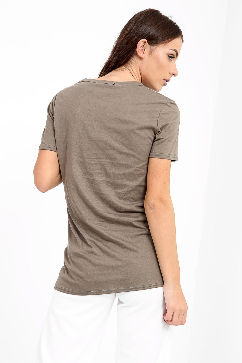 Bonjour Slogan Printed T Shirt